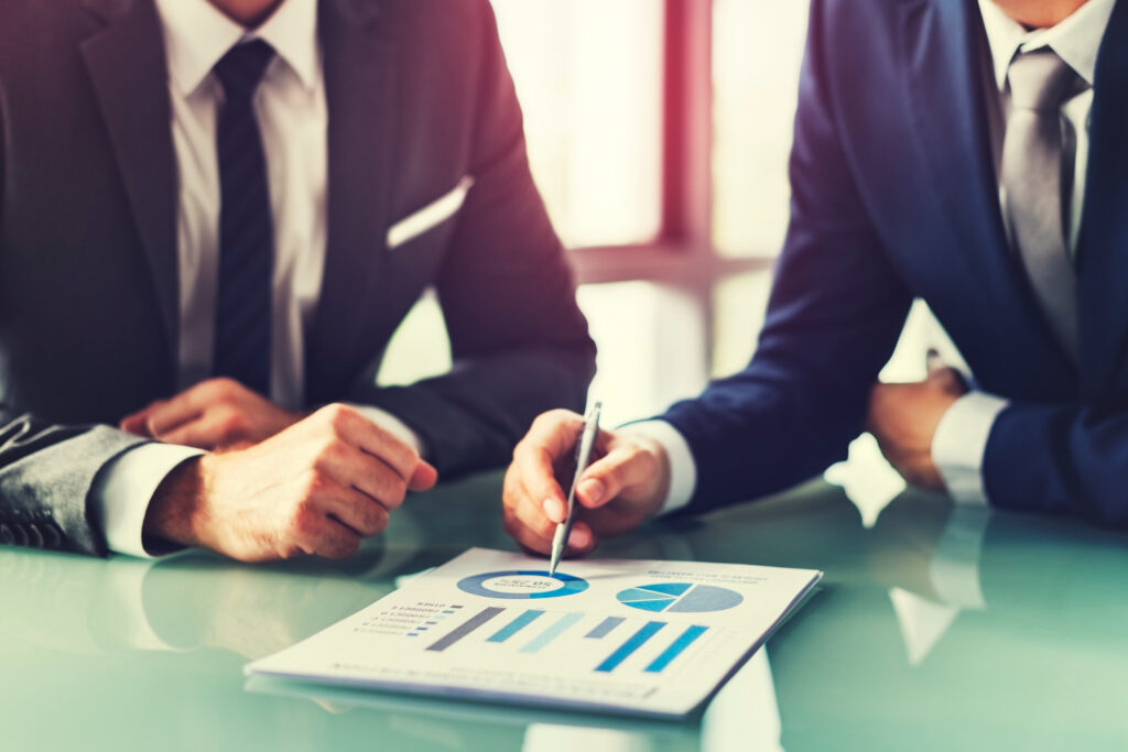 Two people handling corporate law work