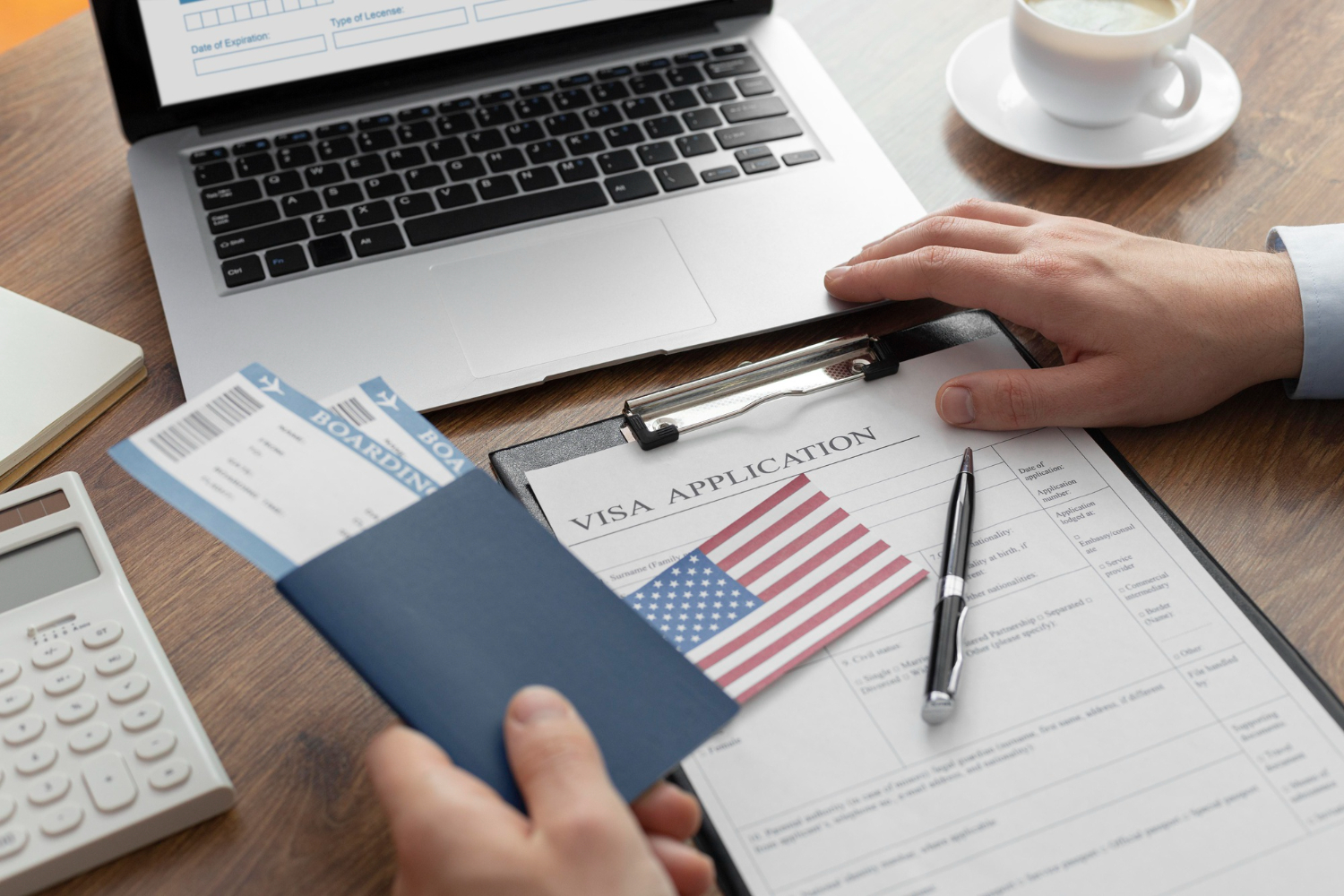 immigration documents, visa and passport